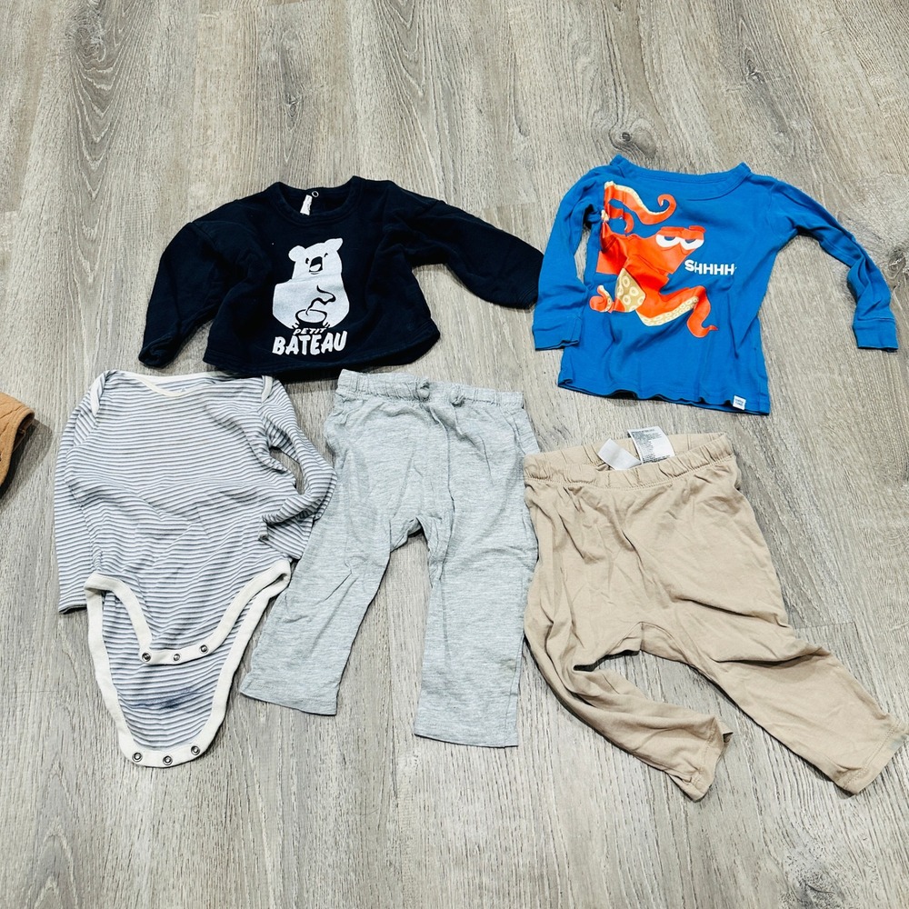 Baby Boy 12-24M Bundle Petit Bateau Gap Disney H&M 5pc Set Sweatshirt Pants